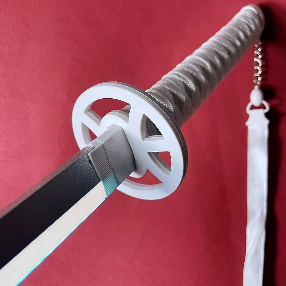 Espada Katana Rukia blanqueadora brillante de 40 pulgadas con luz LED anime cosplay sable juguete regalo Foto 4 de 4
