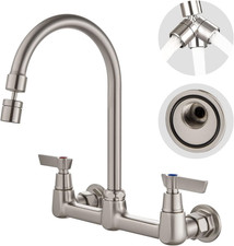 Wall Mount Kitchen Sink Faucet Wall Mounted Faucet 8 Inches Center Commercial Ki