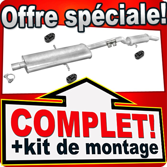 Silencieux d'échappement arrière pour CHRYSLER VOYAGER III GS 2.5 TD 1996-2000 version courte SWB