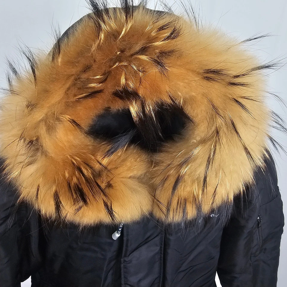 Vintage Phat Farm Men’s Goose Down Parka Coat- L -Black Fur Hood 90s Hip-Hop NYC - Image 3 of 4