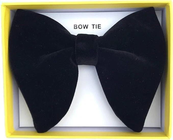 Pajaritas de terciopelo para hombre preatadas de gran tamaño esmoquin formal mariposa grande B... Foto 4 de 4