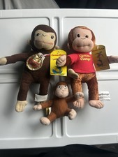 Lot Of 3 Curious George Plush PBS Kids New With Tags And Used Read