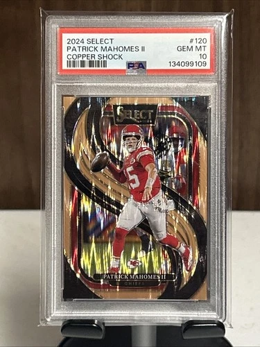 2024 Panini Select Premier Patrick Mahomes II Copper Shock Prizm /299 Psa 10