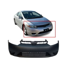 Bumper Cover Fascia for 2006-2008 Honda Civic Coupe DX-G EX LX Si Front Primed