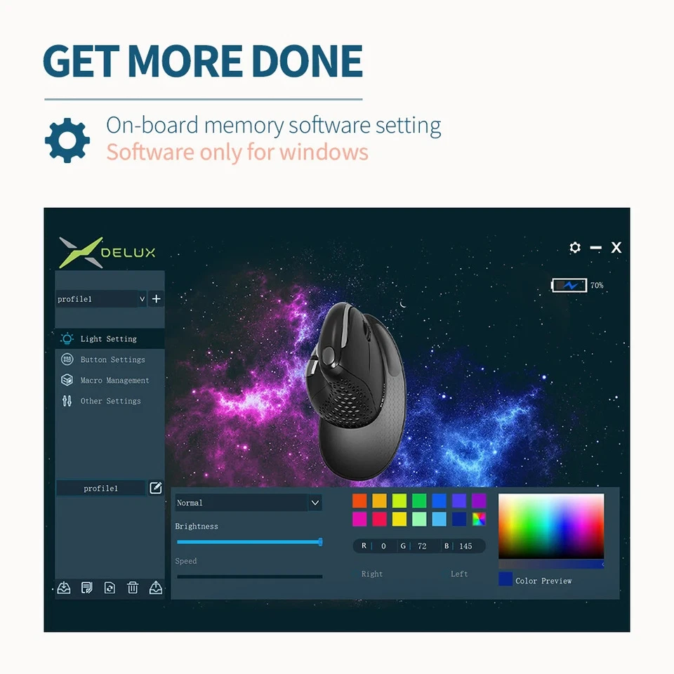 M618XSD Seeker Ergonomic Vertical Mouse with OLED Screen 4000DPI Rechargeable - Image 4 of 4