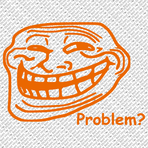 Adesivo Troll Face Meme 13 Cm, Decal In Vinile Per Auto, Moto, Casco, Muro, Resistente All'acqua