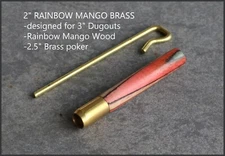 2" Brass One Hitter with Flat Tip-Quality Pipe designed for 3" Dugouts-RAINBOW