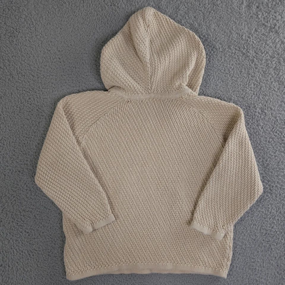 Suéter Hanna Andersson Niñas 110 EE. UU. 5 Beige Sudadera con Capucha Tejido Pullover Algodón Foto 2 de 4