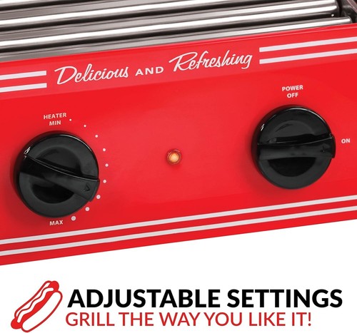 Nostalgia Máquina de 6 rodillos de acero inoxidable para cocer 8 perros calie... - Imagen 6 de 9