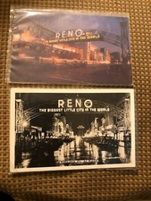 Vintage Reno NV Lot Of 2 Postcard - Reno Arch At Night RPPC - Nice - Casino