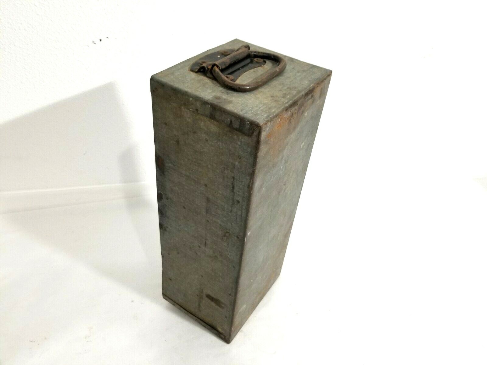 Antique Galvanized Box Hand Made Vintage Plumbers Fitting Box Tool Box