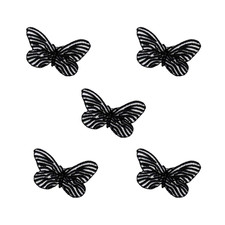 Zebra Butterfly Iron On Patch (5-Pack) Small