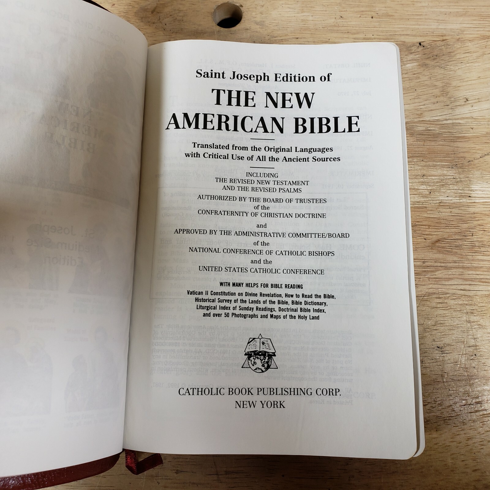 THE NEW AMERICAN BIBLE St. Joseph MEDIUM SIZE Edition Illustrated '92 ...