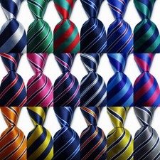 New Classic Striped JACQUARD WOVEN 100 Silk Men's Tie Necktie