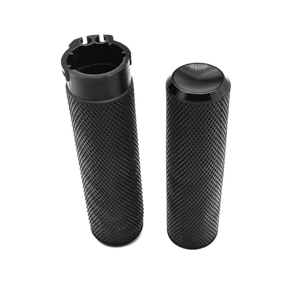 1" Handle Bar Hand grips For Harley Davidson Touring Sportster XL883 1200 Black - Image 3 of 4