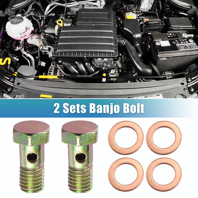 2 Set Banjo Bolt Brake Fitting Adapter Kit M10x1.5 Thread with 10mm Spacers
