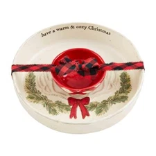 Mud Pie Home WARM & COZY CHRISTMAS Lodge Deer Antler Chip Dip Set