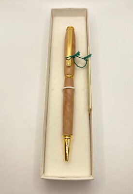 Custom Made Hand Turned Pens Camellia Wood Refillable Collectable Vintage Twist