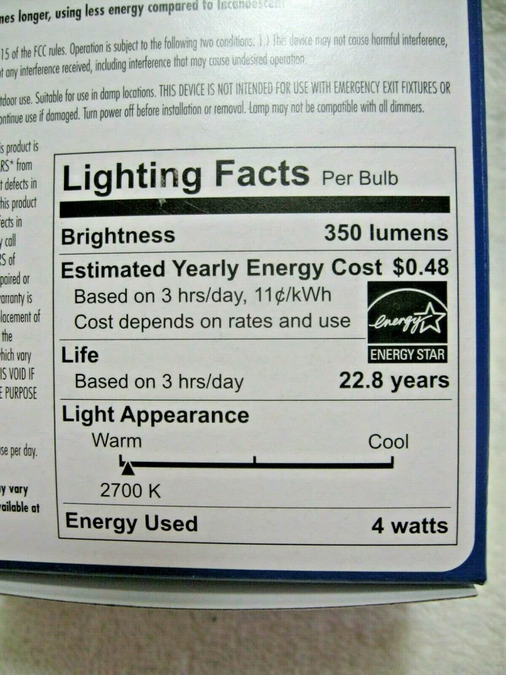 TCP 40 Watt LED Replacement Decorative GLOBE Bulb Using Only 4 Watts-Soft White! - Image 3 of 4