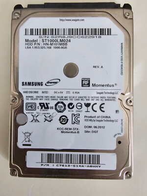 Samsung / Seagate Momentus 1 TB HDD 2,5'' 5400 RPM ST1000LM024 SATA-Festplatte