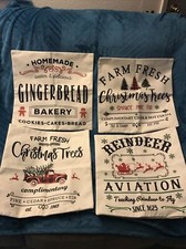 Christmas Pillow Covers 4 Decorative Covers 18 x 18 Linen New