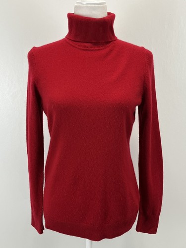 Talbots 100 % Kaschmir Rollkragenpullover Gr. S GUC rot Basiskapsel