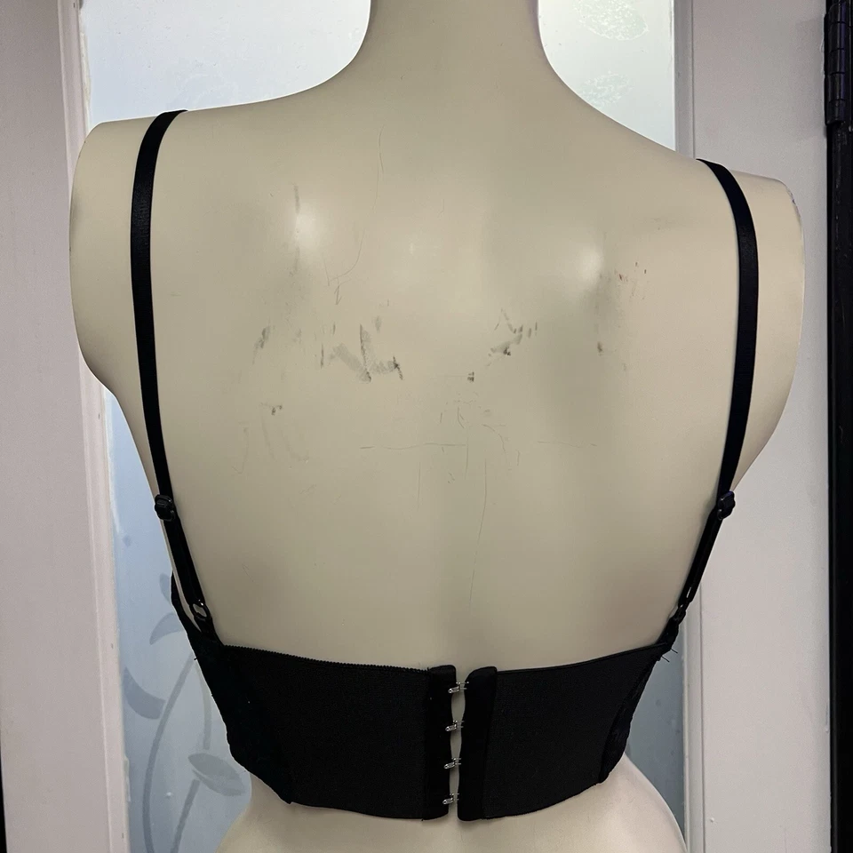 Bralette bustier de encaje elástico American Apparel talla S flor negra $40 venta al por menor nuevo sin etiquetas Foto 4 de 4