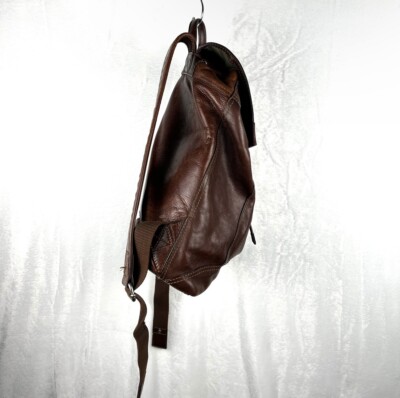 Fossil Vintage Brown Leather Backpack 15” Laptop Drawstring  display picture 2