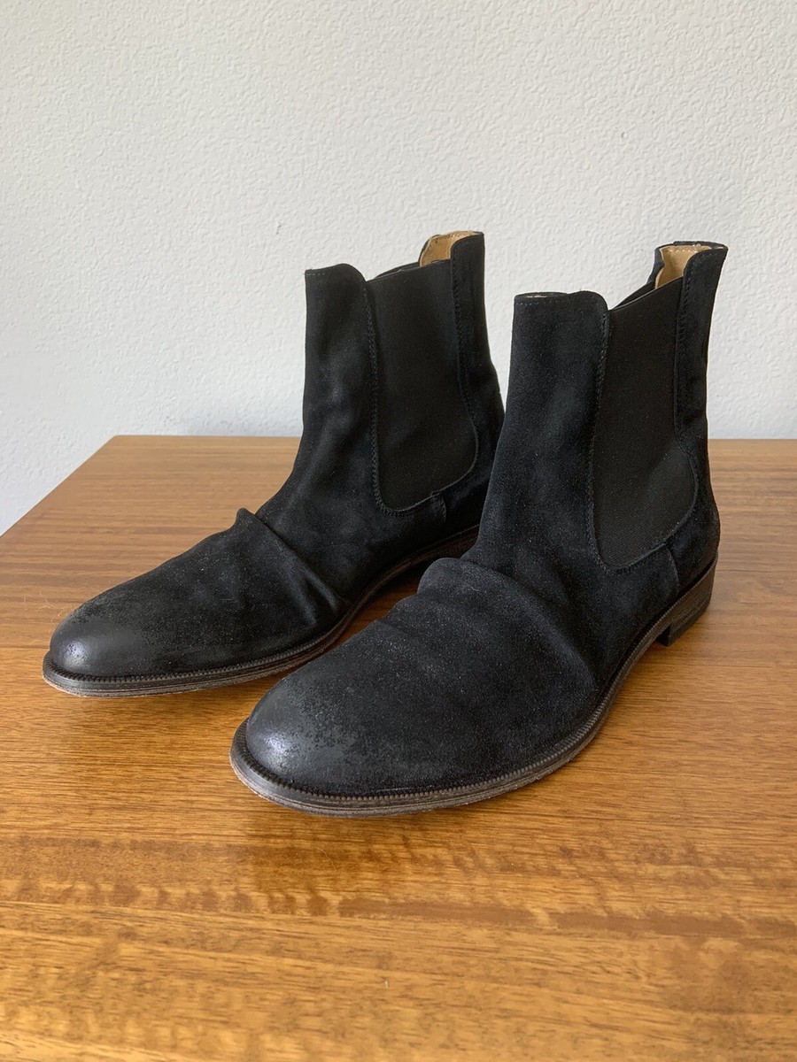 $350 Barneys New York Made in Italy Black Suede Chelsea Boot 10 43 
