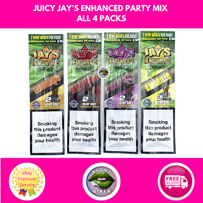 Juicy Jay's Enhanced Wraps Red Storm Eldorado Purple Wave Amarillo 4 Packs Mix