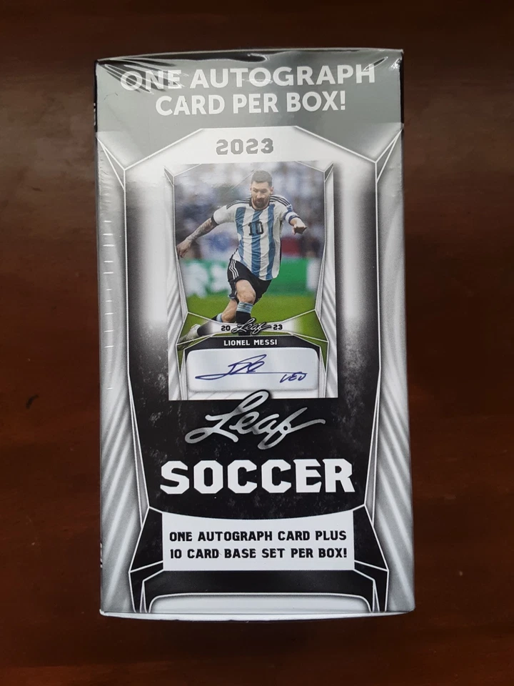 2023 Leaf Soccer Box Sealed 1 Auto Plus 10 Card Set Messi Auto?? - Image 3 of 4