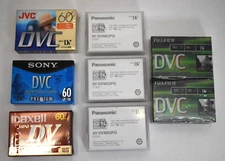 Lot of 8 Mini DVC Cassette Tapes Sony Panasonic Fuji Film Sony JVC Maxell 60 Min