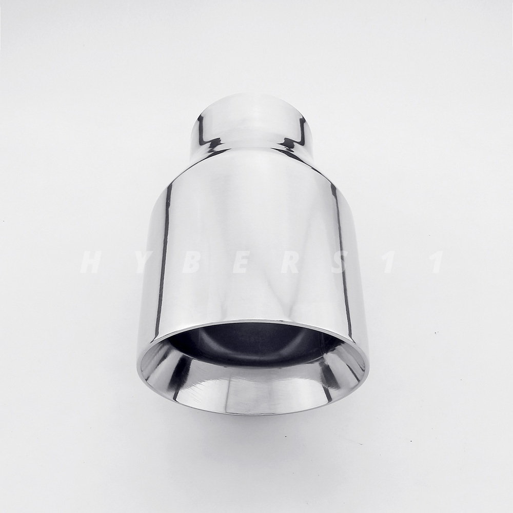 Black 4" Out 2.5" In Dual Wall SS304 Stainless Steel Exhaust Tip 7" Long Round - Foto 4