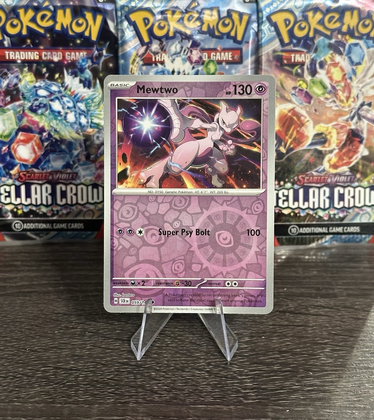 Mewtwo 059/142 Sv07 Stellar Crown 2024 Reverse Holo NM