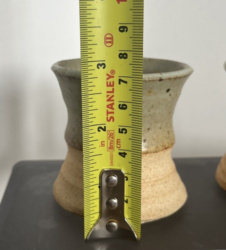 Zwei Studiokeramik Steinzeug kleine Töpfe / Vasen gestempelt DURHAM mit W Initiale - Bild 13 von 13