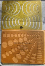 Lot of 2- Ellipse Template Dietzgen No. 2274 and Post 2979 W Template