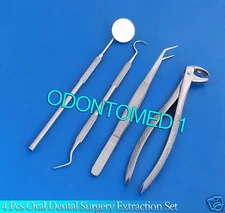 SET OF 4 PCS ORAL DENTAL SURGERY EXTRACTION KIT WITH EXTRACTING FORCEPS #161