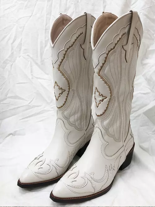 Used white cowboy clearance boots