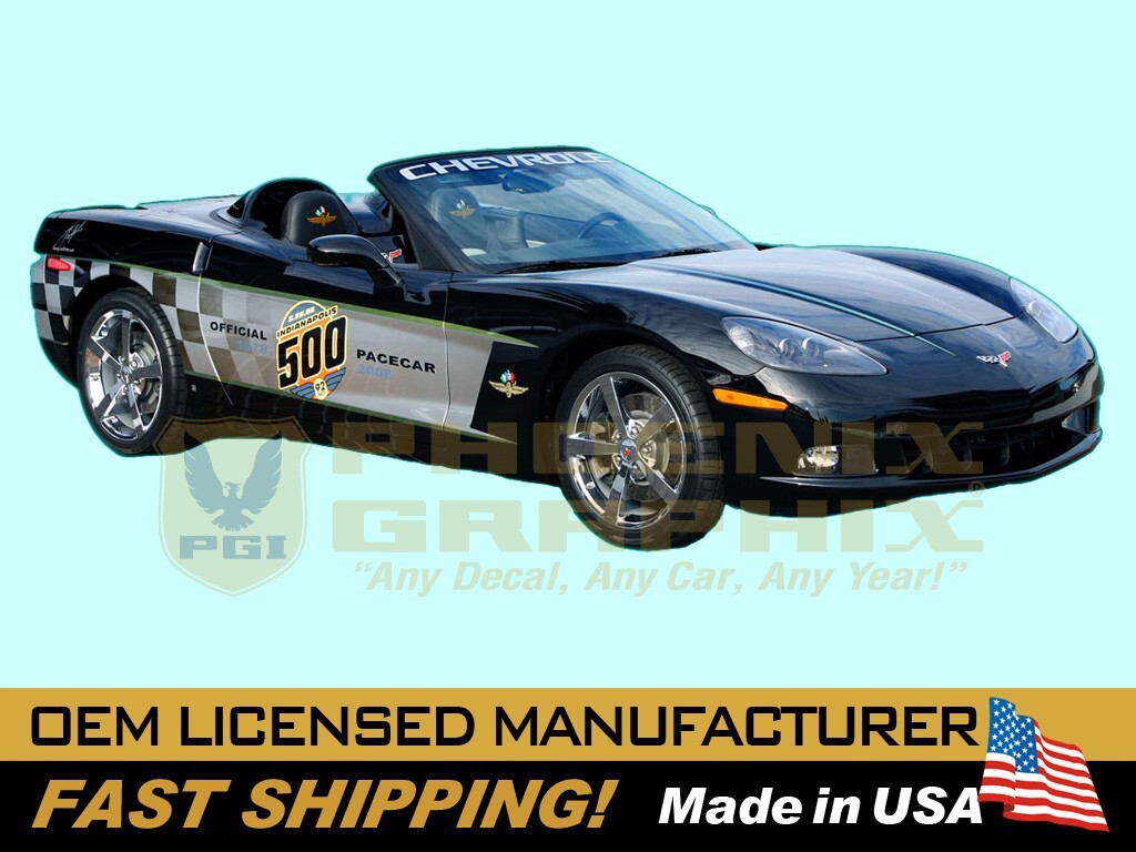 2008 Corvette C6 Indy 500 Pace Car Stripes Decal Graphics Kit