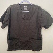 Beverly Hills Uniforms Scrub Top Medical Gray V-neck Medium