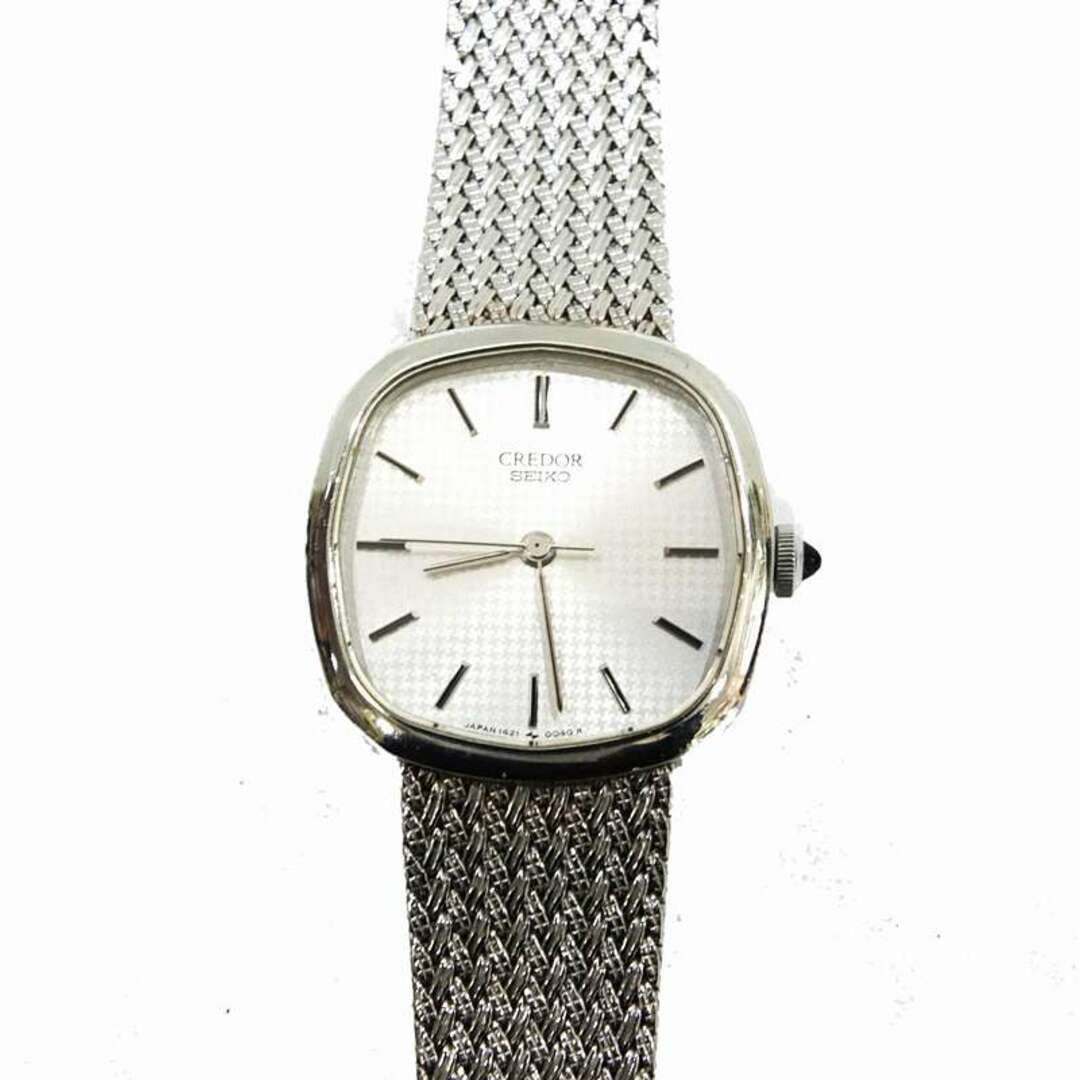 SEIKO Credor Wristwatch 1421-5020 Ladies Quartz Silver Suare Used  