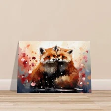 Two Red Pandas Painting Wall Art Canvas Unframed Print Art