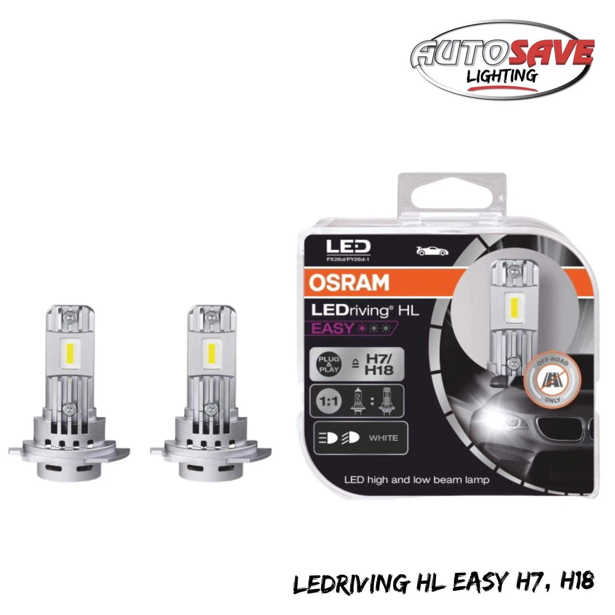 Osram LED H7/H18 Easy HL LEDriving 12V 16.2W PX26d/PY26d-1 6000K  64210DWESY-HCB