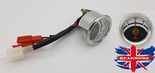 AMP METER 8 AMP BLACK FACE 12V BSA, AJS, BULLET FIT  FOR ENFIELD