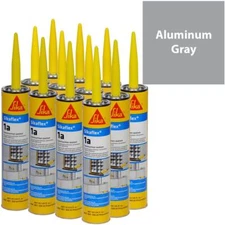 Sikaflex 1A Polyurethane Sealant, 10.1 fl oz, 12 Pack, ALUMINUM GRAY, Non Sag