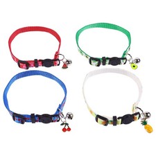 4pcs Pet Bell Collar Pet Necklace Pet Fruit Neckchain Fruit Collar Bell Collar