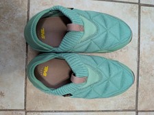 Teva Shoes Women Size 8 Ember Quilted Moc Green Slip On Comfort Shoes