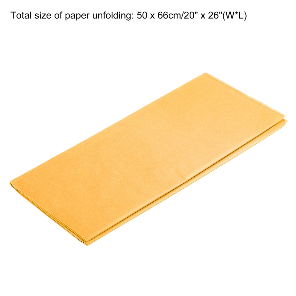 Confezione Regalo Carta Fazzoletto Giallo Scuro 20"x26" per Sacchetto Regalo Festa Matrimonio 20 Fogli - Immagine 2 di 4