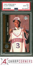 1996 UPPER DECK #91 ALLEN IVERSON RC 76ERS HOF PSA 10