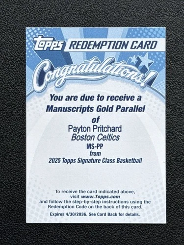 2025 Topps Signature Payton Pritchard Gold (RAW)